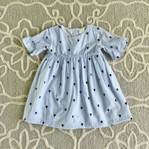 Gymboree Girl Pinstripe Blue Heart Dress